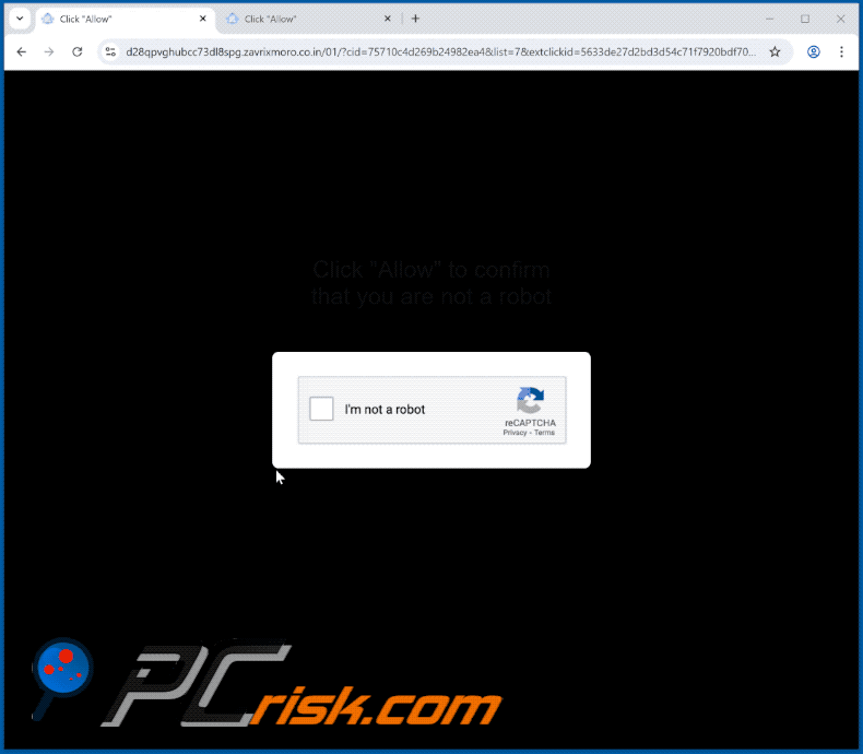 zavrixmoro.co[.]in website appearance (GIF)