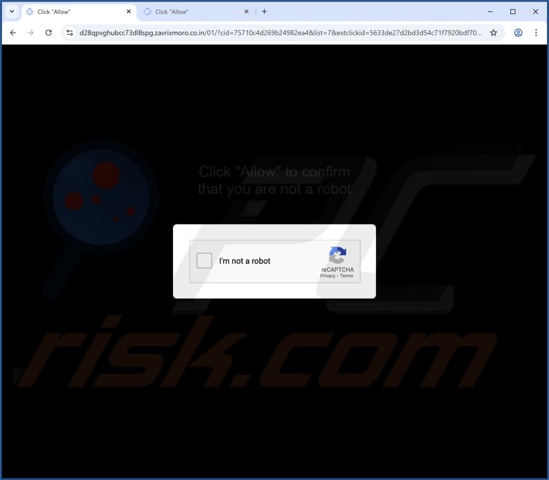 zavrixmoro.co[.]in pop-up redirects