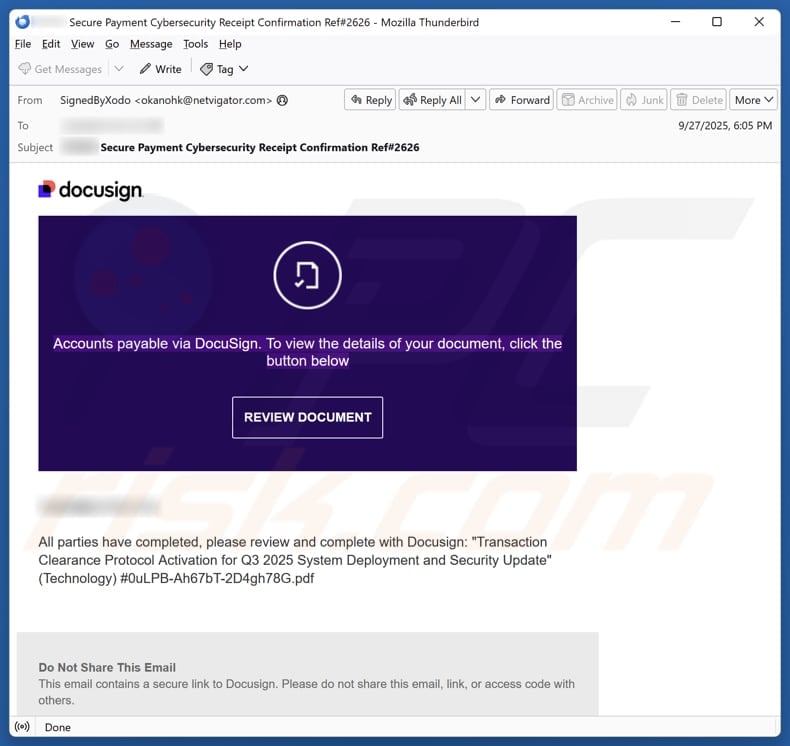Email Account Failure Notice email spam campaign