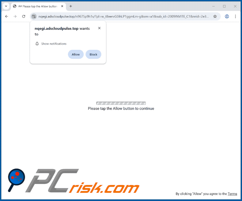 adscloudpulse[.]top website appearance (GIF)