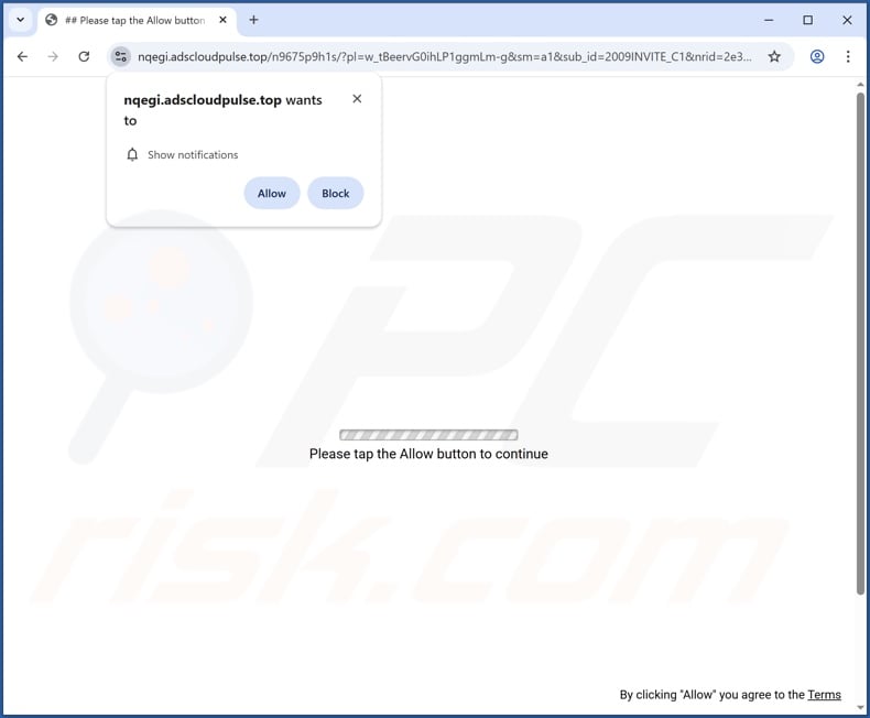 adscloudpulse[.]top pop-up redirects
