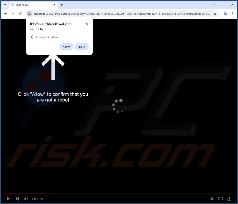 autblaculfixed[.]com pop-up redirects