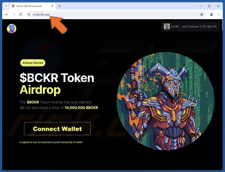 $BCKR Airdrop scam