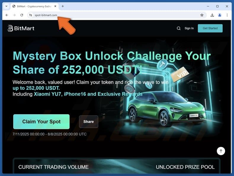 BitMart Rewards scam