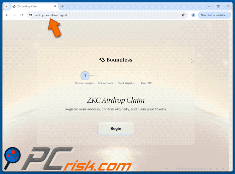 Appearance of Boundless (ZKC) Airdrop scam