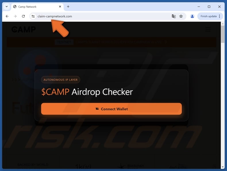 Fake Camp Network ($CAMP) Airdrop website