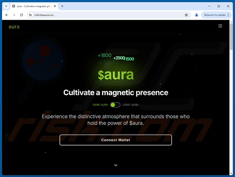 Claim $aura scam website (infiniteaura[.]run)