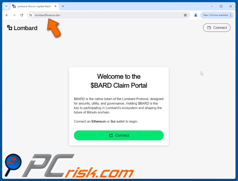 Appearance of Claim Lombard ($BARD) scam