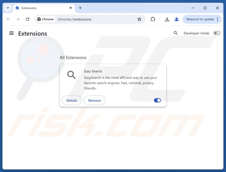 Removing easy-search.pro related Google Chrome extensions