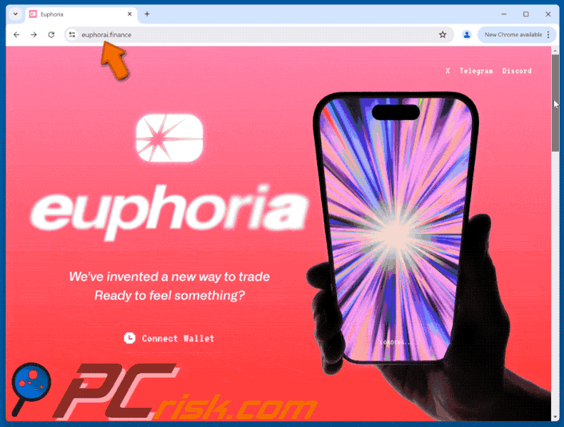 Appearance of Fake Euphoria Trading Website scam