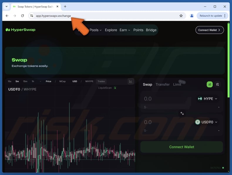 Fake HyperSwap Website scam