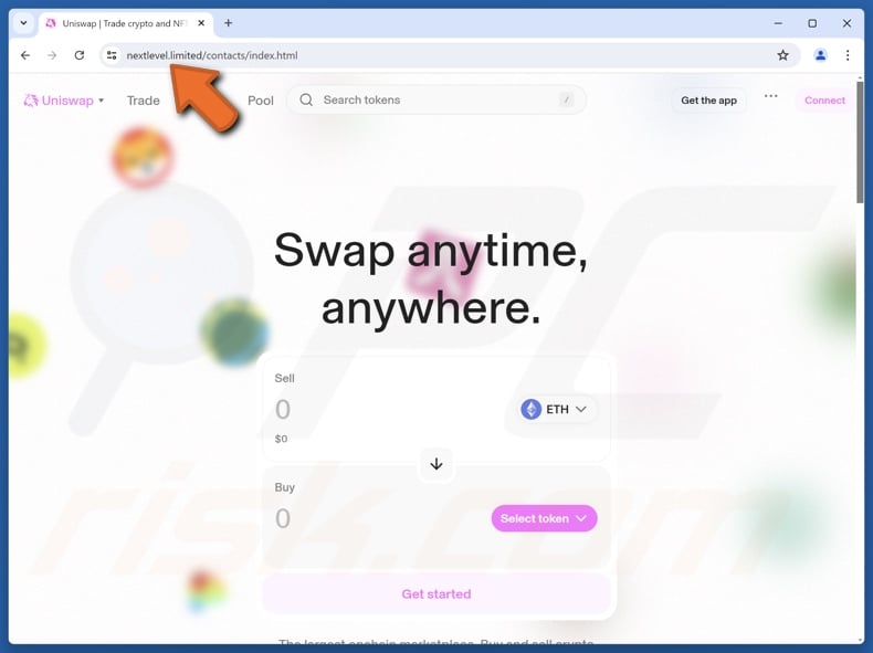 Fake Uniswap website
