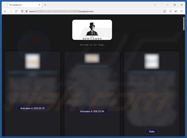 Gentlemen Ransomware data leaking site