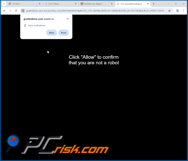 grattederia[.]com website appearance (GIF)