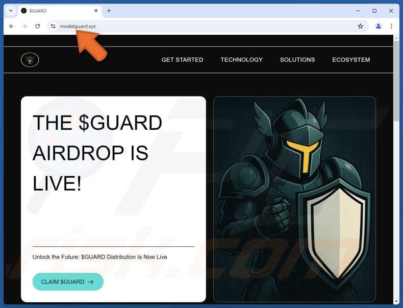 Fake $GUARD Airdrop website