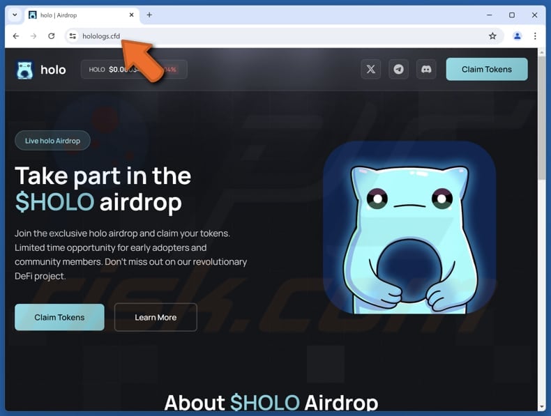 $HOLO Airdrop scam