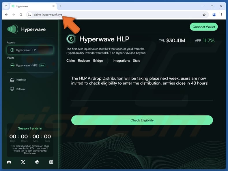 Hyperwave HLP Airdrop scam