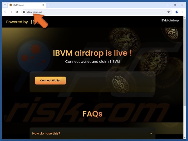Fake $IBVM Airdrop website