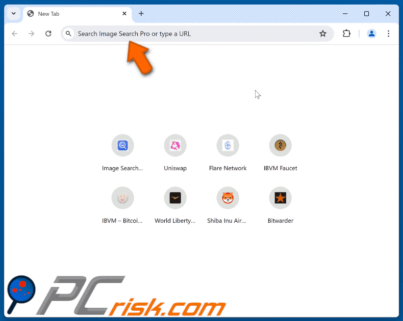 Image Search Pro browser hijacker redirecting to Google (GIF)
