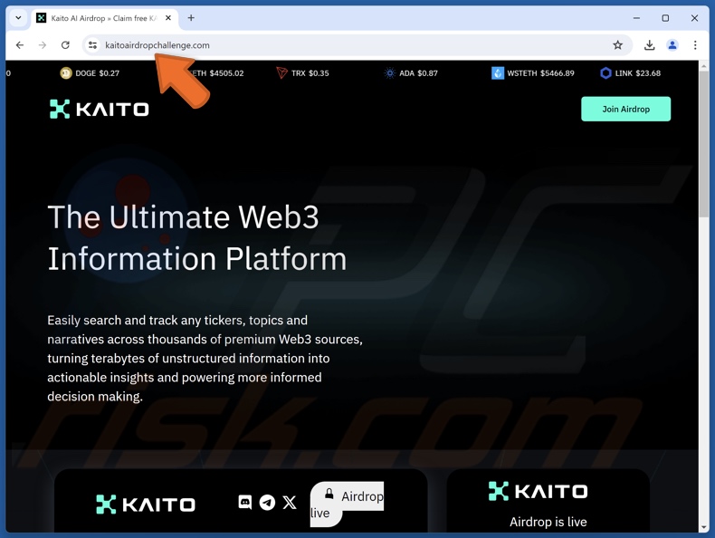 Fake Kaito Airdrop website