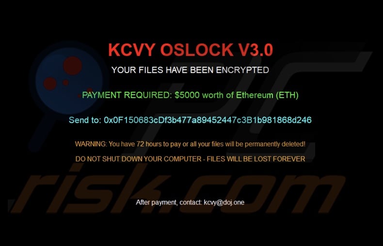 KCVY OSLOCK ransomware message