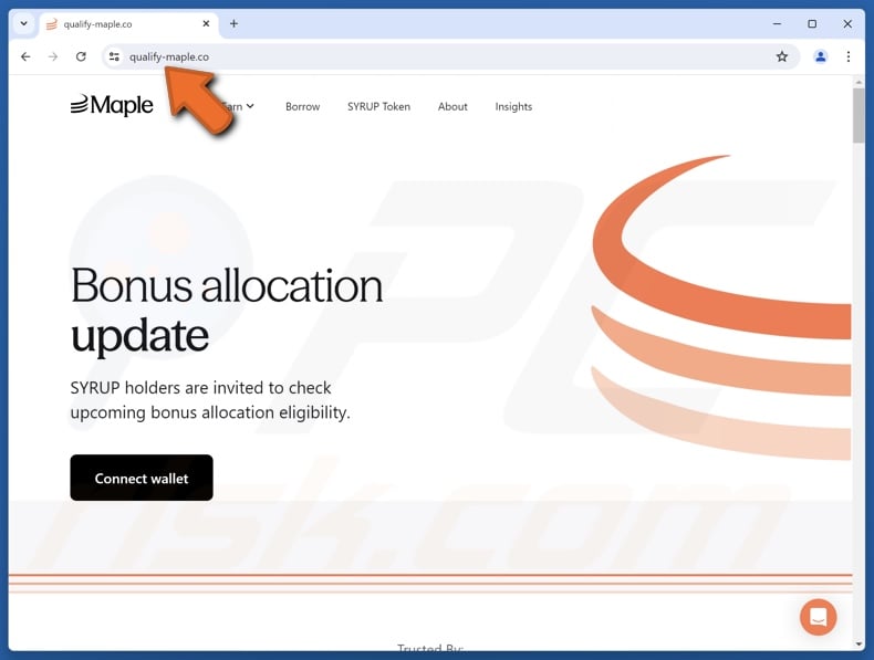 Fake Maple Finance Bonus Allocation website