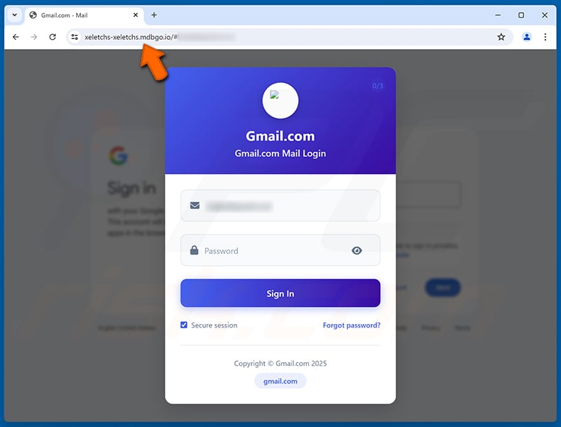 Phishing site promoted via Messages Awaiting Your Attention email scam (2025-09-25)