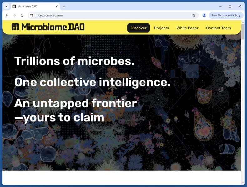 Microbiome DAO scam real website (microbiomedao.com)