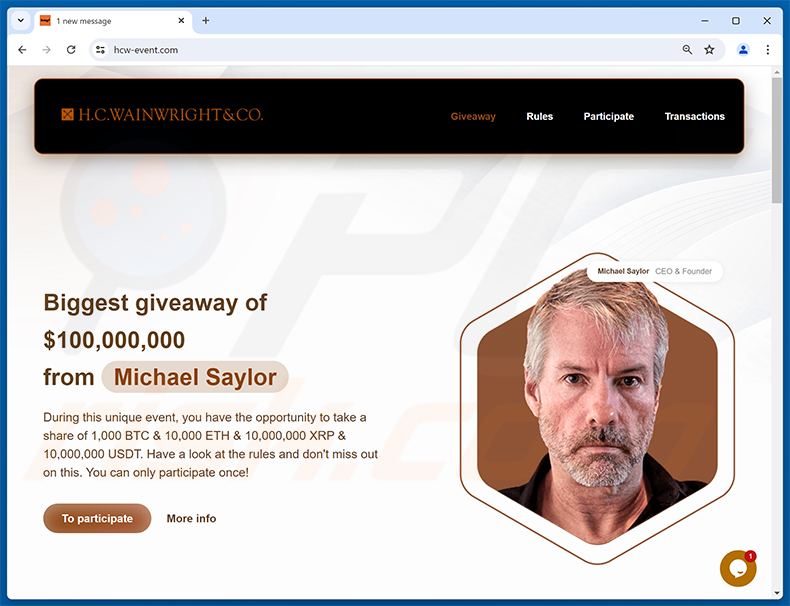 MicroStrategy Crypto Giveaway scam (2025-09-11)