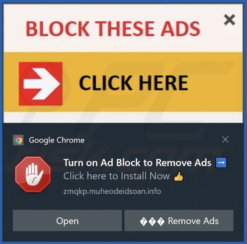 Ad delivered by the muheodeidsoan[.]info webpage