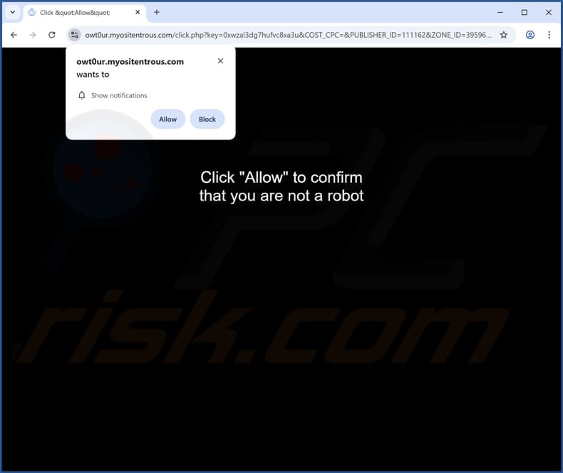myositentrous[.]com ads