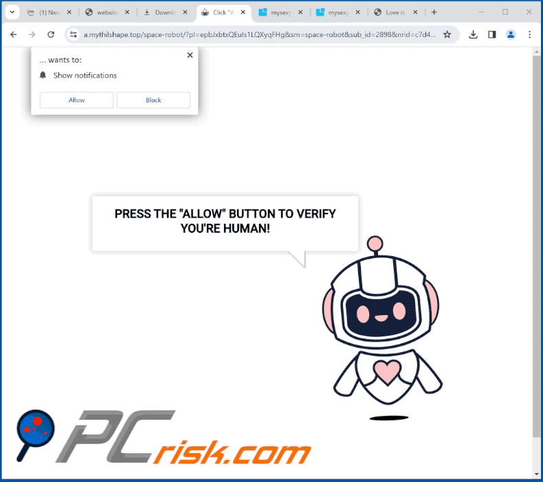 mythilshape[.]top website appearance (GIF)