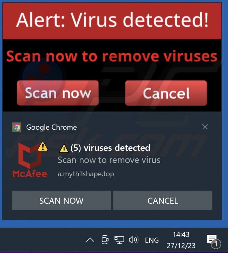 Ad delivered by the mythilshape[.]top webpage