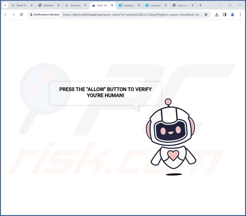 mythilshape[.]top pop-up redirects