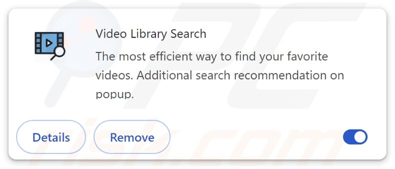 Video Library Search browser hijacker