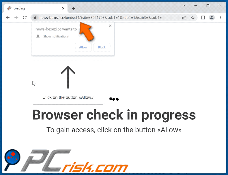news-bexezi[.]cc website appearance (GIF)