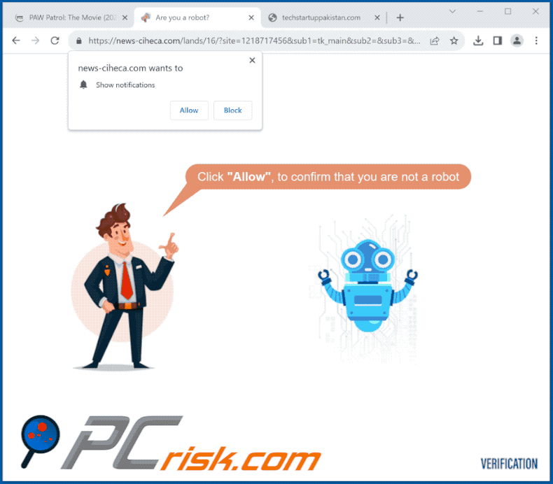 news-ciheca[.]com website appearance (GIF)