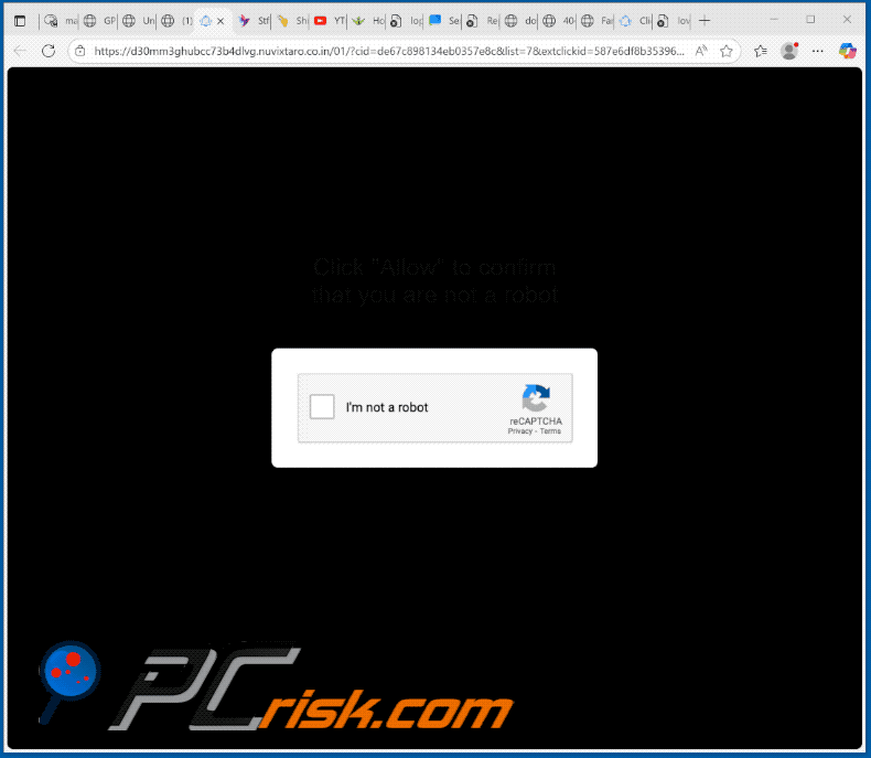 nuvixtaro.co[.]in website appearance (GIF)