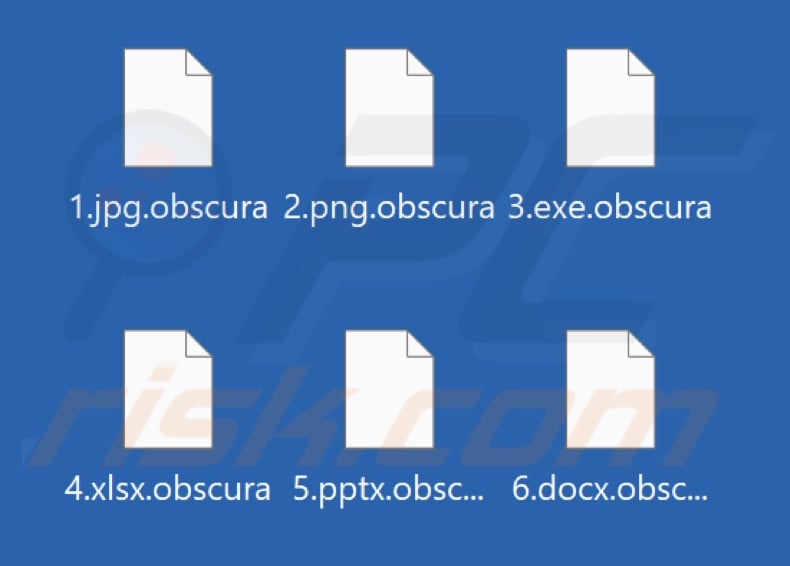 Files encrypted by Obscura ransomware (.obscura extension)