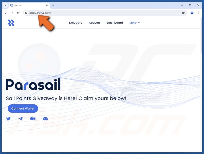 Fake Parasail Giveaway website