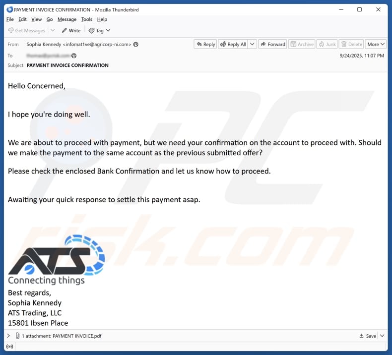 Email Account Failure Notice email spam campaign