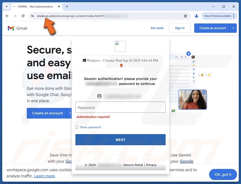 Pending Mails Alert scam email promoted phishing site