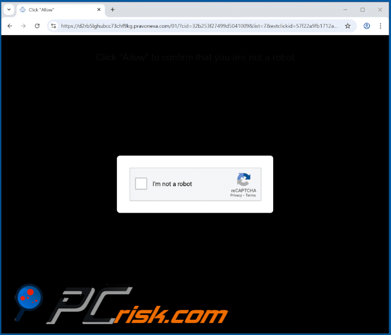 pravonexa[.]com website appearance (GIF)