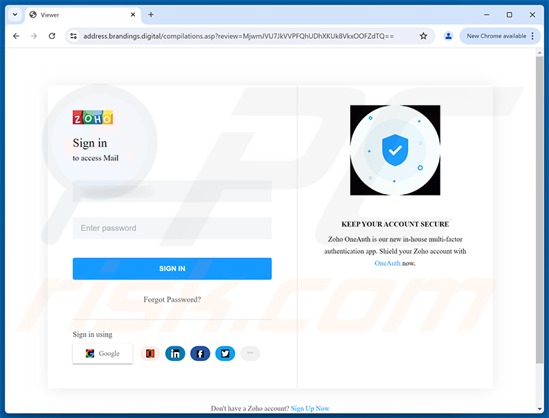 Phishing site promoted via Price And Stock Availability email scam (2025-09-24)