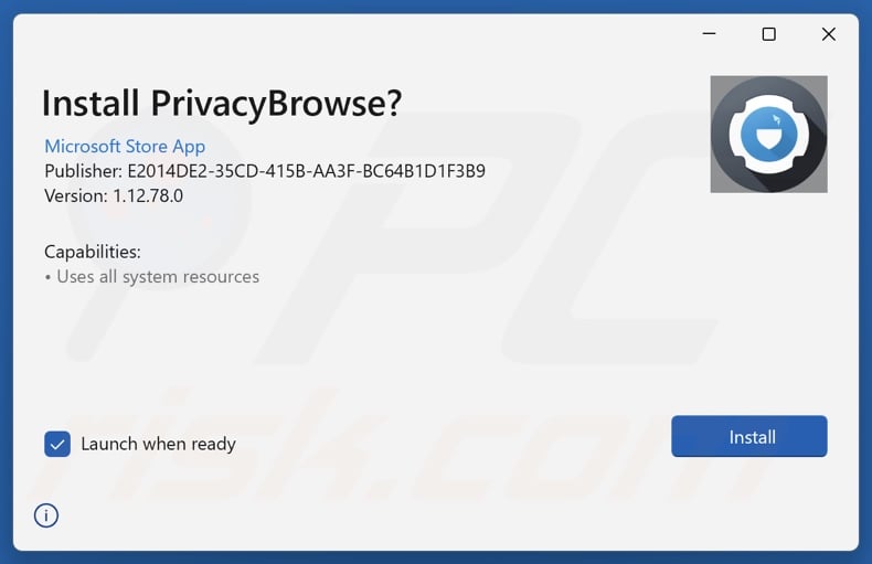 PrivacyBrowse PUA installation setup
