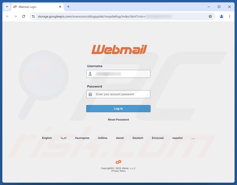 Renew Your Webmail Access scam email promoted phishing site