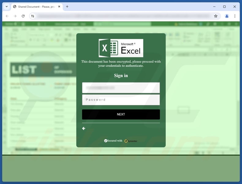 Request By Admin Department scam email promoted phishing site