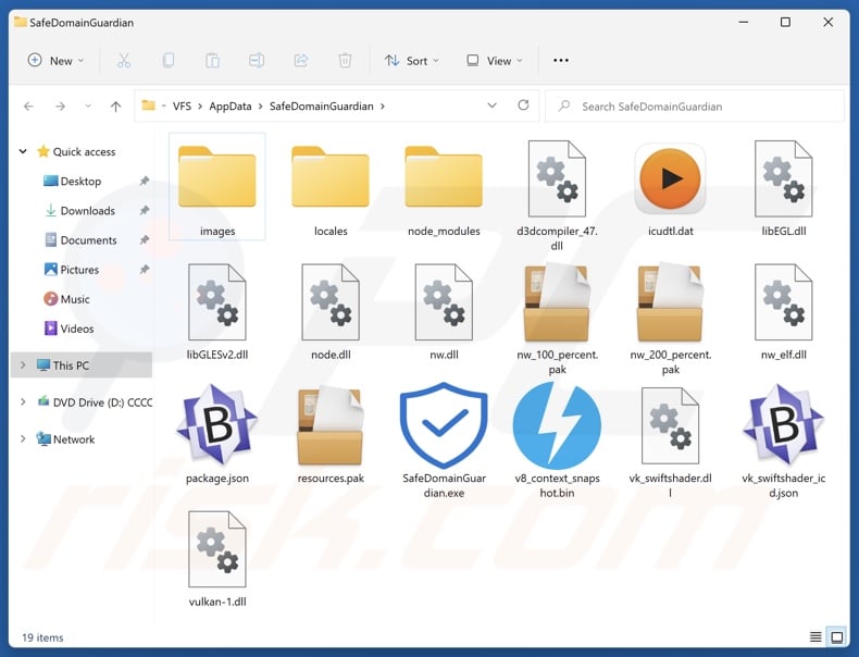 SafeDomain Guardian PUA install folder