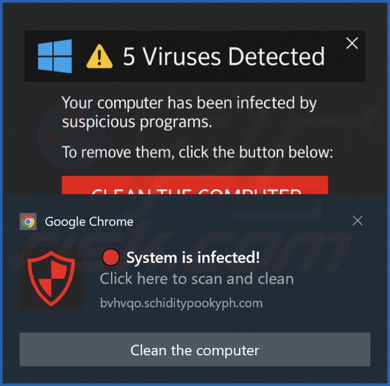Ad delivered by the schiditypookyph[.]com webpage