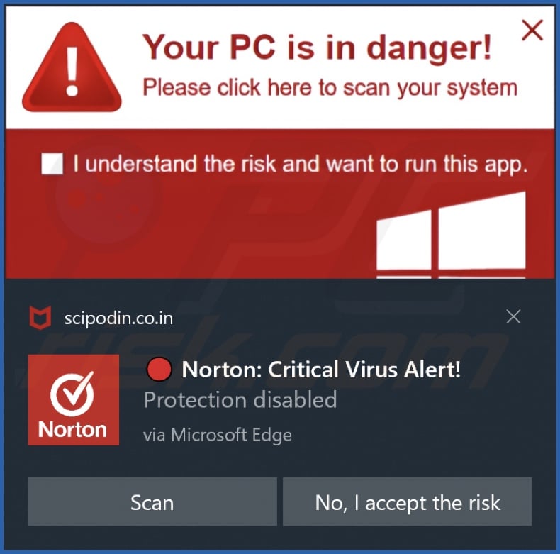 Ad delivered by the scipodin.co[.]in webpage